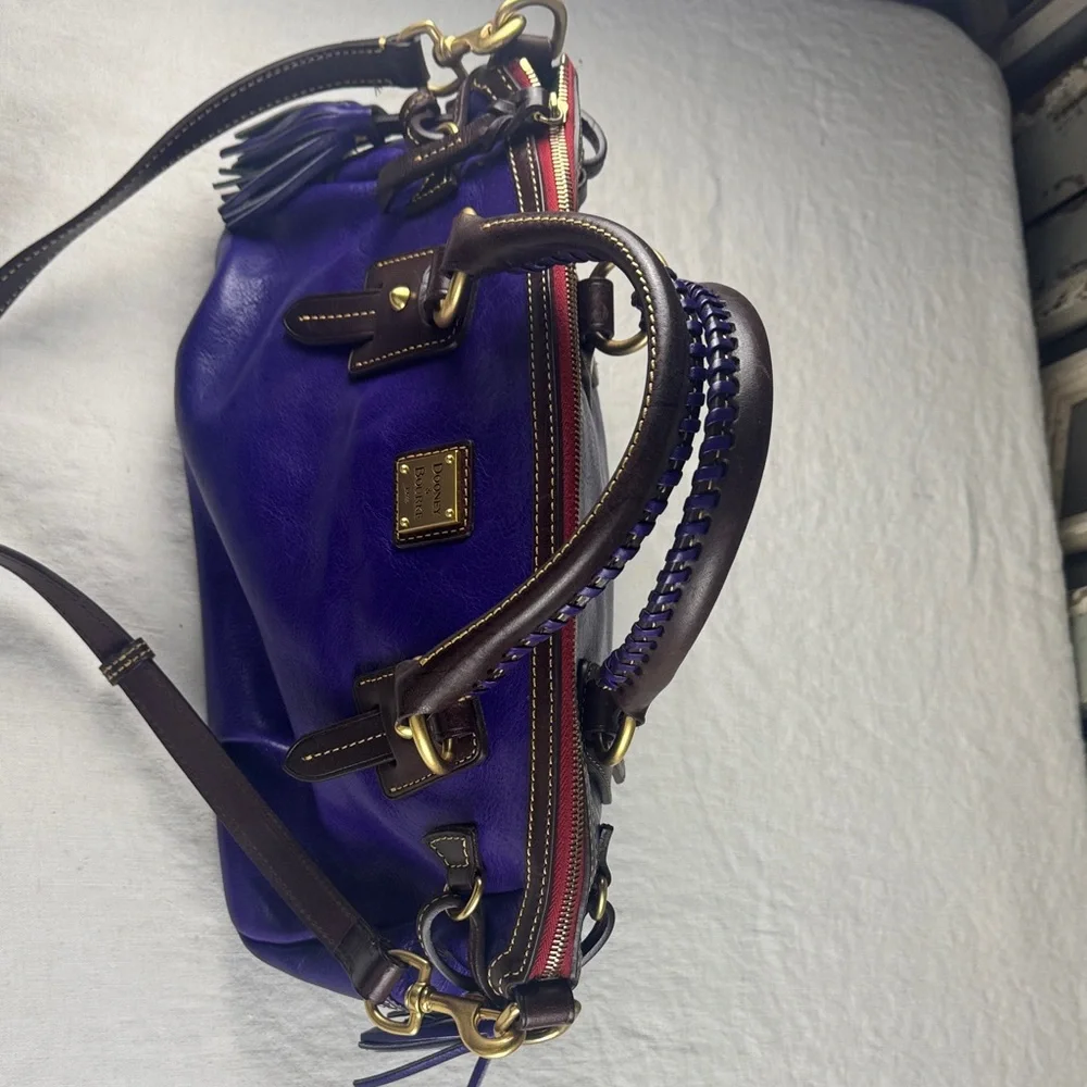 Dooney & Bourke Stanwich Satchel Purple Toledo Leather. RARE. - Picture 4 of 16